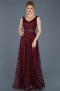 Длинное Помолвочное Платье Бордовый ABU762