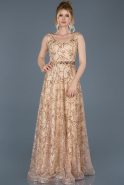 Длинное Помолвочное Платье Золотой ABU762