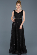 Длинное Помолвочное Платье Черный ABU762