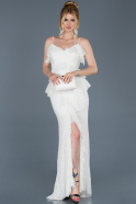 Длинное Помолвочное Платье С Кружевами Белый ABU764