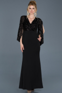 Длинное Вечернее Платье Русалка Черный ABU767
