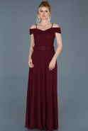 Длинное Помолвочное Платье Бордовый ABU768