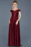Длинное Помолвочное Платье Бордовый ABU771