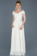 Длинное Помолвочное Платье Белый ABU771