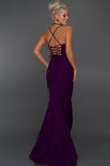 Длинное Вечернее Платье Тёмно-пурпурный ABU043