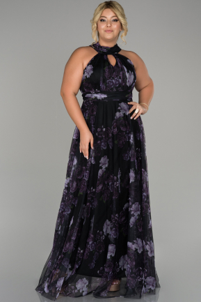 Длинное Свободное Вечернее Платье Пурпурный ABU1447