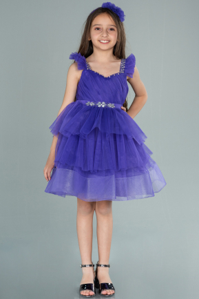 Длинное Девичье Платье Пурпурный ABU2290
