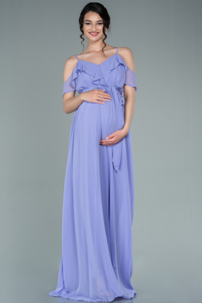 Длинное Вечернее Платье Для Беременных Лиловый ABU744
