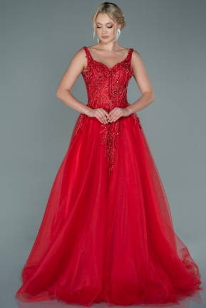 Длинное Платье Высокой Моды красный ABU2630