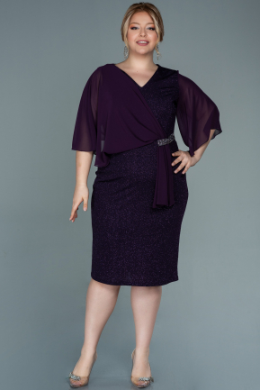 Миди Вечернее Платье Большого Размера Тёмно-пурпурный ABK1610