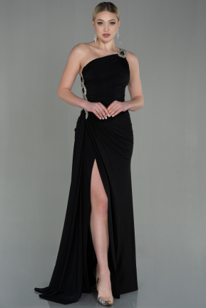 Длинное Вечернее Платье Черный ABU2964