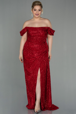 Длинное Вечернее Платье С Чешуйками красный ABU2973