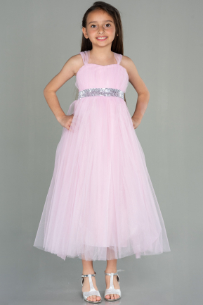 Длинное Девичье Платье розовый ABU3031