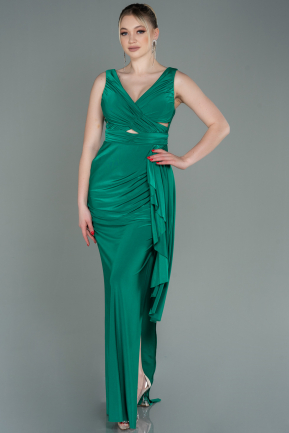 Длинное Выпускное Платье зелёный ABU3098