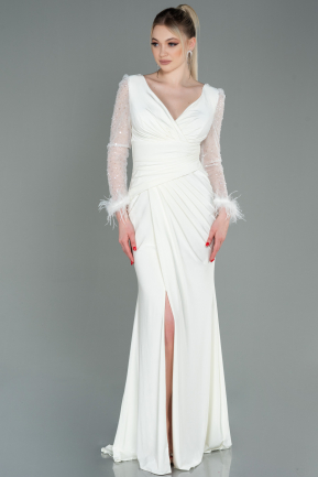 Длинное Вечернее Платье Белый ABU3008