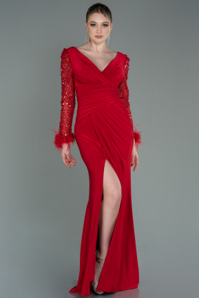 Длинное Вечернее Платье красный ABU3008