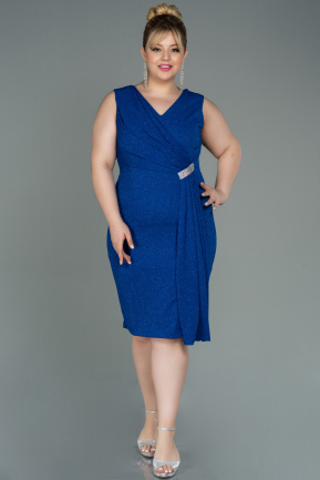 Миди Вечернее Платье Большого Размера Ярко-синий ABK1752