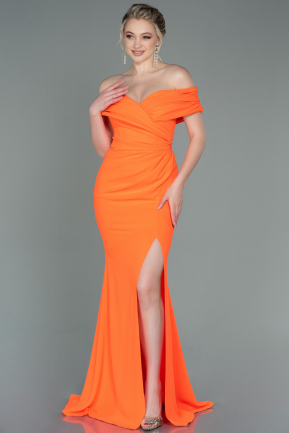 Длинное Вечернее Платье Оранжевый ABU3156
