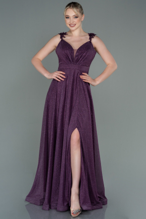 Длинное Вечернее Платье Пурпурный ABU3410