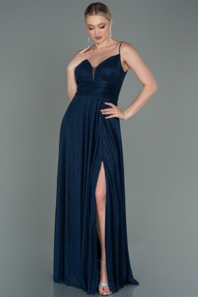 Длинное Выпускное Платье Темно-синий ABU3195