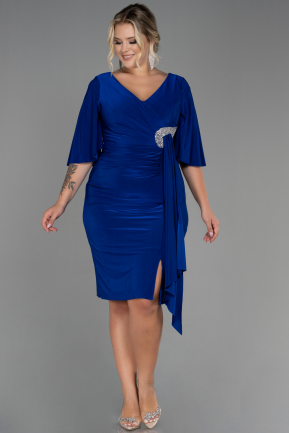 Миди Вечернее Платье Большого Размера Ярко-синий ABK1801