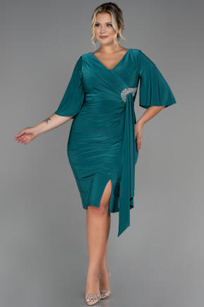 Миди Вечернее Платье Большого Размера зелёный ABK1801