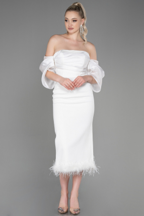 Миди Пригласительное Платье Белый ABK1796