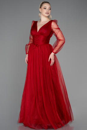 Длинное Вечернее Платье красный ABU3207