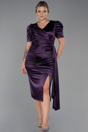 Миди Вечернее Платье Большого Размера Пурпурный ABK1812