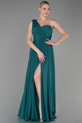 Длинное Шифоновое Вечернее Платье зелёный ABU3309