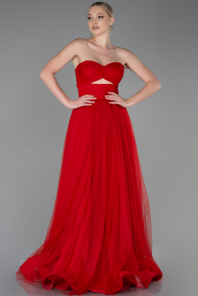 Длинное Выпускное Платье красный ABU3306
