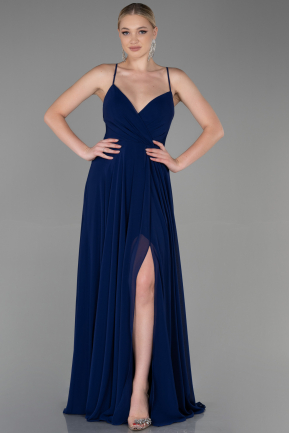 Длинное Выпускное Платье Темно-синий ABU1305
