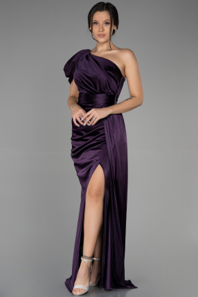 Длинное Выпускное Платье Тёмно-пурпурный ABU3325