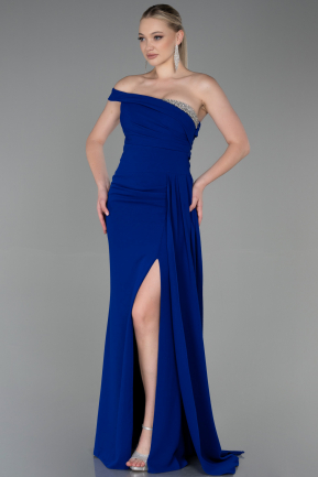 Длинное Выпускное Платье Русалка Ярко-синий ABU3324