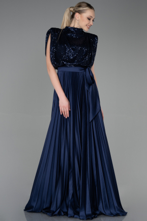 Длинное Вечернее Платье Темно-синий ABU3326