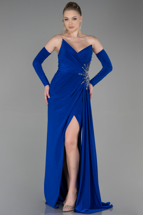 Длинное Вечернее Платье Ярко-синий ABU3351