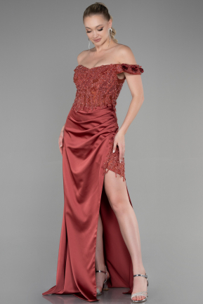 Длинное Вечернее Платье Цвет корицы ABU3384