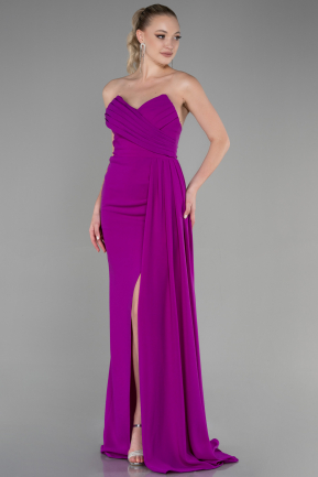 Длинное Выпускное Платье Фиолетовый ABU3344