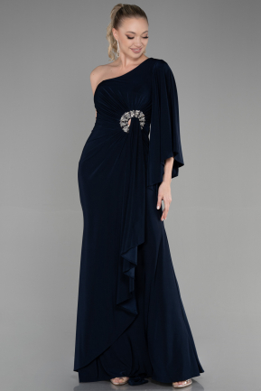 Длинное Вечернее Платье Темно-синий ABU3371