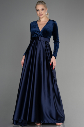 Длинное Вечернее Платье Темно-синий ABU3388