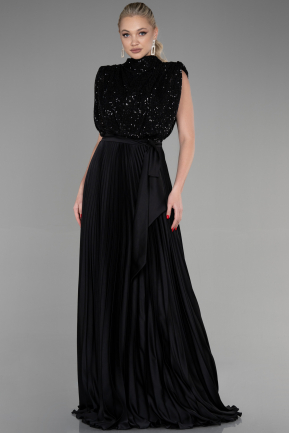 Длинное Вечернее Платье Черный ABU3326