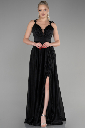 Длинное Вечернее Платье Черный ABU2307