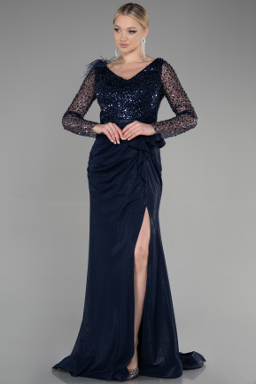 Длинное Вечернее Платье Темно-синий ABU3283
