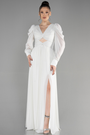 Длинное Вечернее Платье Белый ABU3103