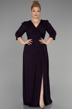 Вечернее платье большого размера Длинный Тёмно-пурпурный ABU3504