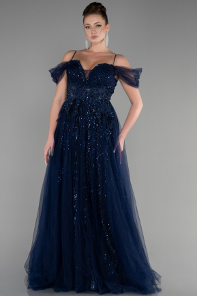 Длинное Вечернее Платье Темно-синий ABU2805