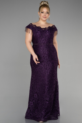 Большое Платье С Кружевами Пурпурный ABU3435