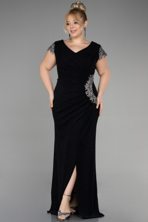 Вечернее платье большого размера Длинный Черный ABU3558