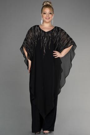 Вечернее платье большого размера Сифон Черный ABT111
