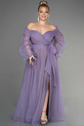 Длинное Свободное Вечернее Платье Лиловый ABU1535
